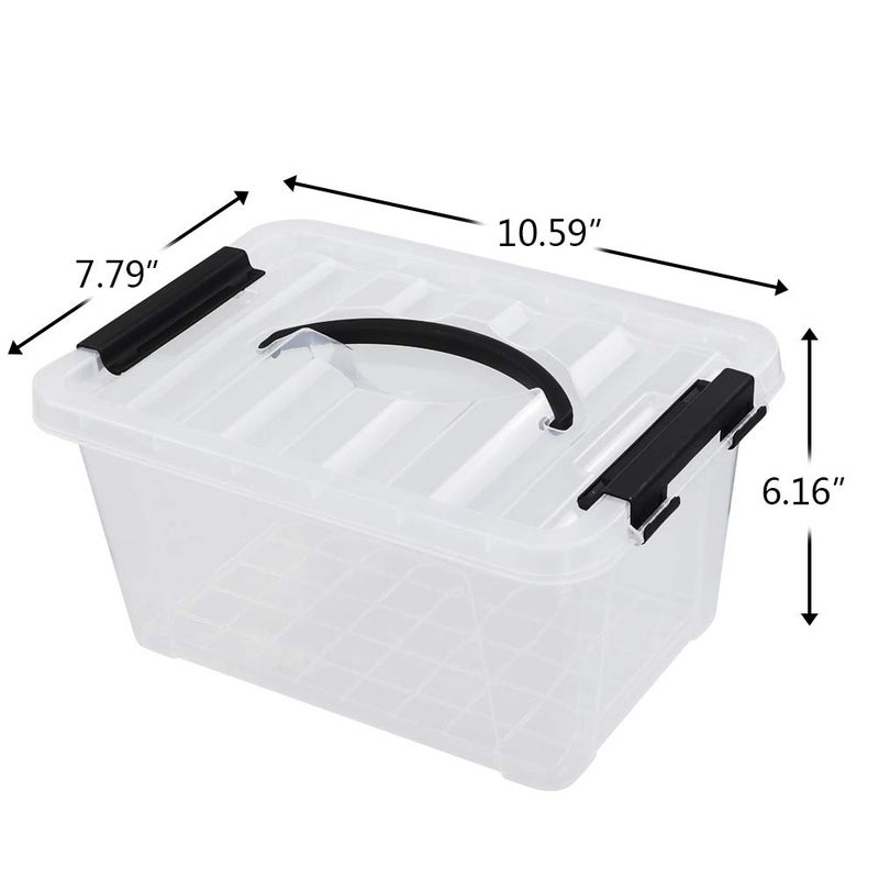 Obstnny 6 Quart Stackable Clear Plastic Storage Bins with Lids, Multi-purpose Organizing Boxes, 2 Packs - Image 5